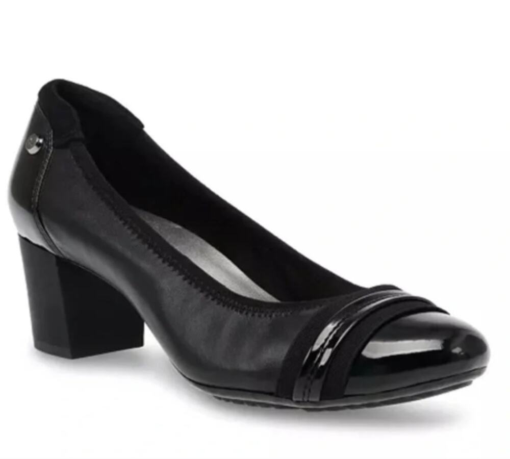 Anne Klein Women's Leather Guardian Sport Block Heel Pumps Black Size 7.5 - Picture 1 of 11